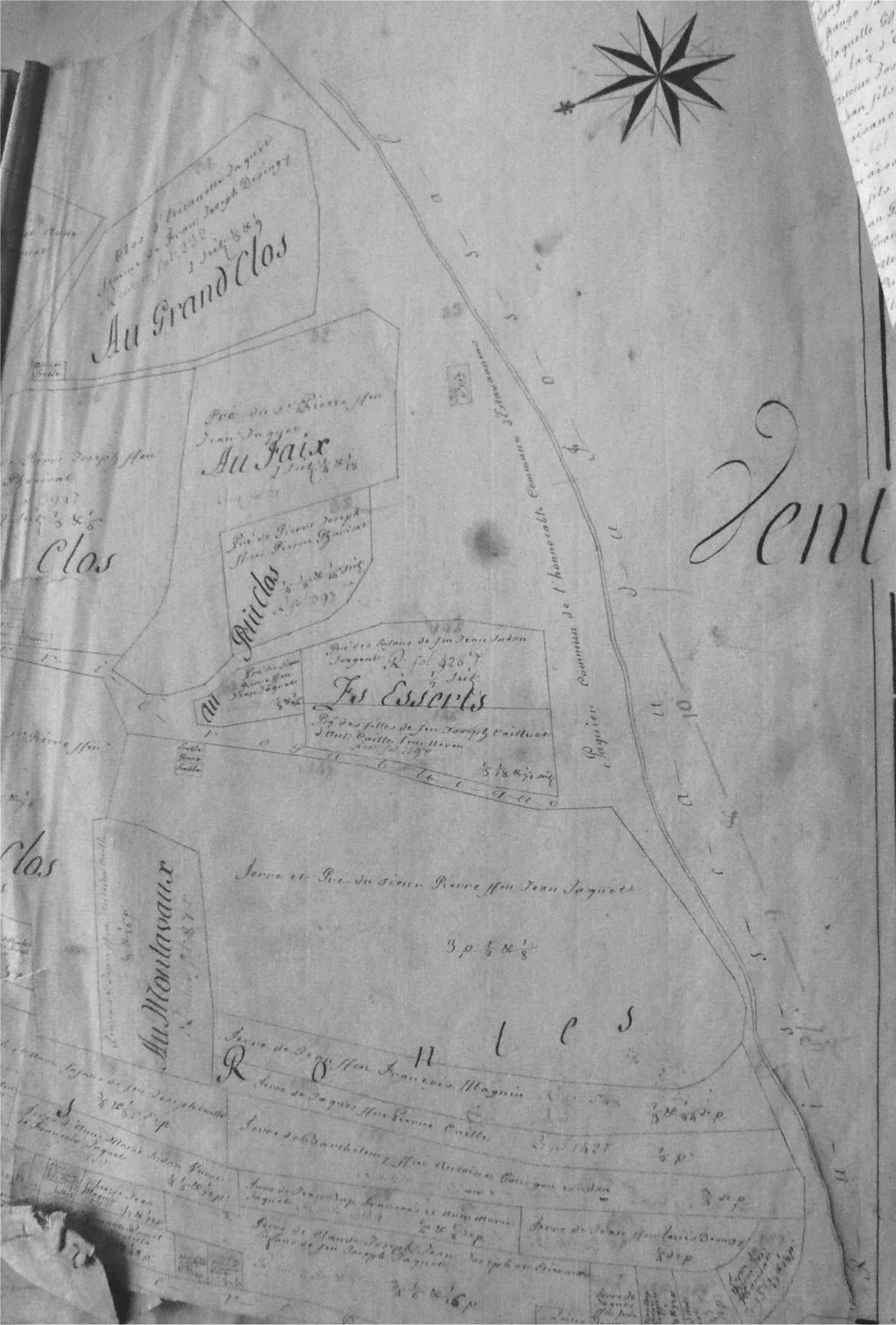 Plan cadastral ancien d’Estavannens (3e partie).