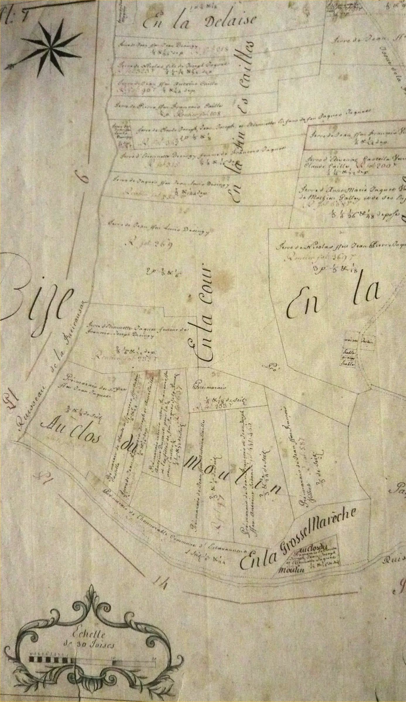 Plan cadastral ancien d’Estavannens (4e partie).