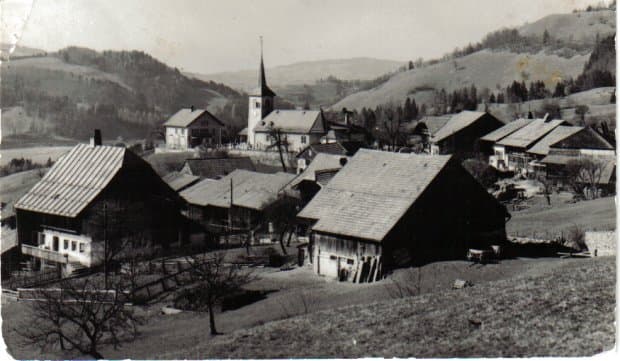 Le village d'Estavannens, photo Simon Glasson, Bulle (collection Edmond Caille).