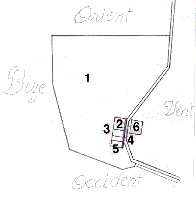 Plan de la terre sise « En la Fin », propriété de Nicolas Jacquet (1716).