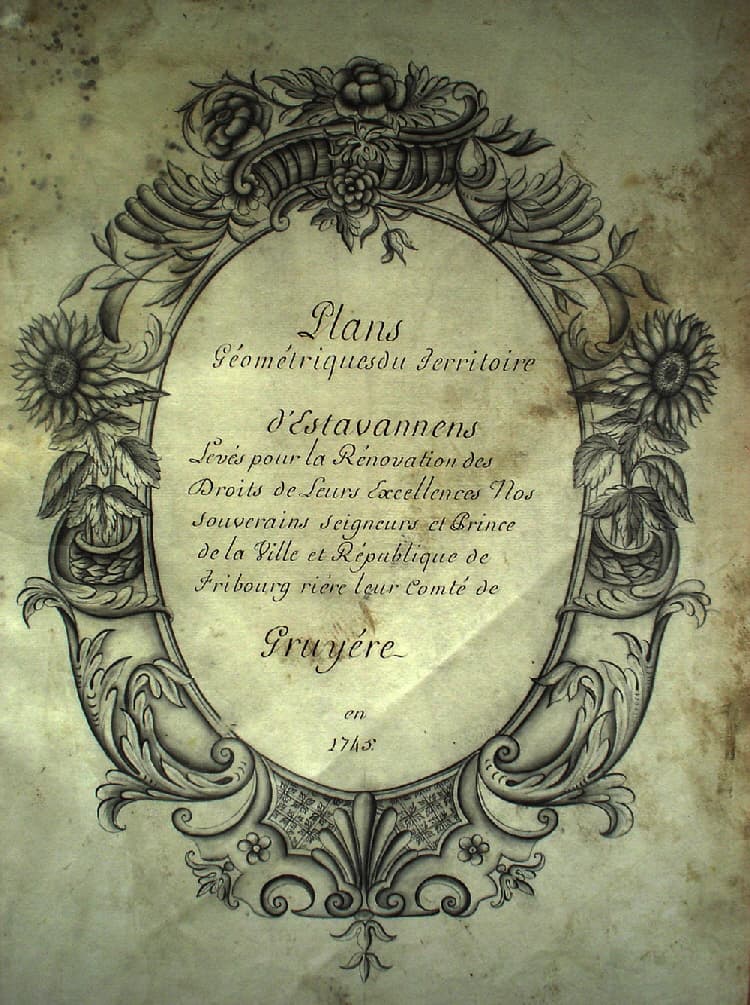 Plan géométrique du territoire d’Estavannens, levé en 1742-1745.