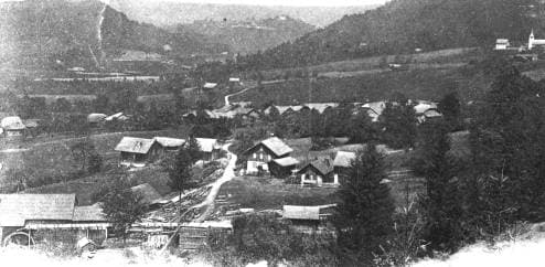 La scierie en 1910, avec la roue à aubes (aujourd’hui désaffectée).