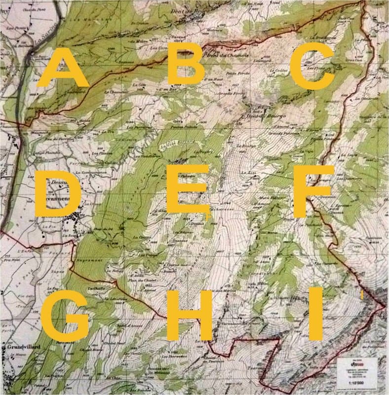 Plan de l’ancienne commune d’Estavannens (Geosud, Bulle).